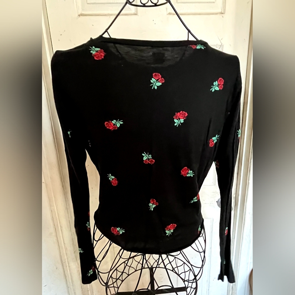 PINK Victoria's Secret Black Red Tie Front Hoodie - Picture 4 of 4